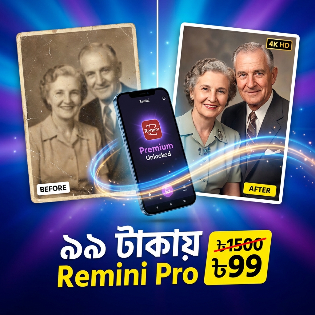 Remini Pro Premium Unlocked – Lifetime Access (Android) | AI Photo Enhancer